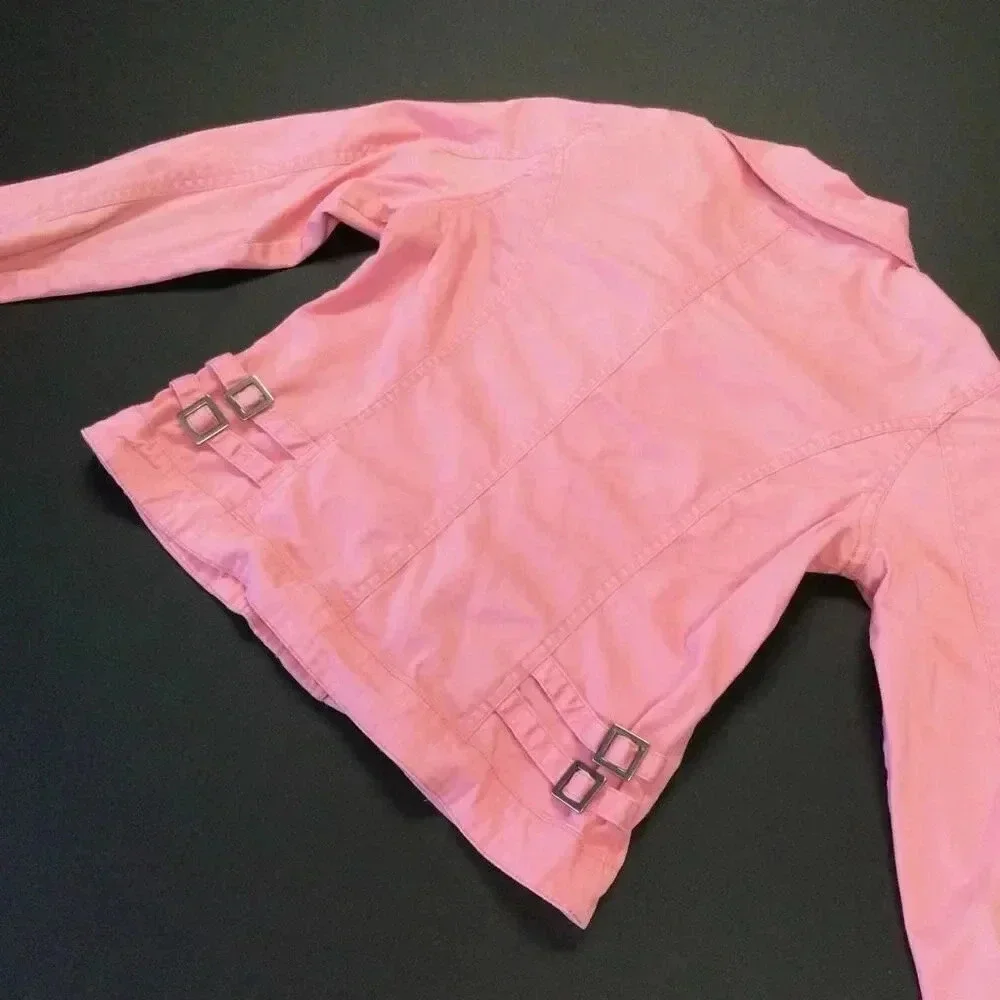 Candies Girls‎ Kids Pink Long Sleeve Pockets Collared Button Down Jacket Size XL